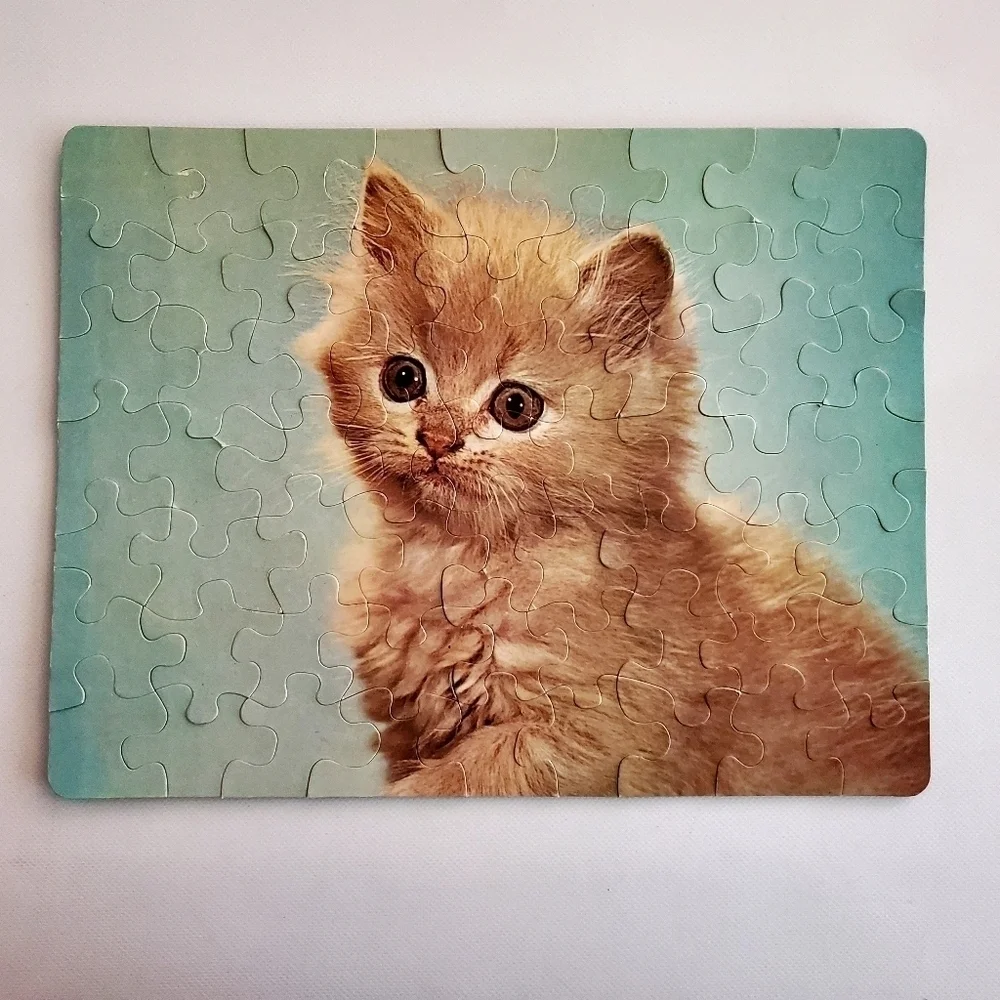 Whitman Junior Guild Jigsaw Puzzles Set of 2 Horse and Cat Themes Vintage